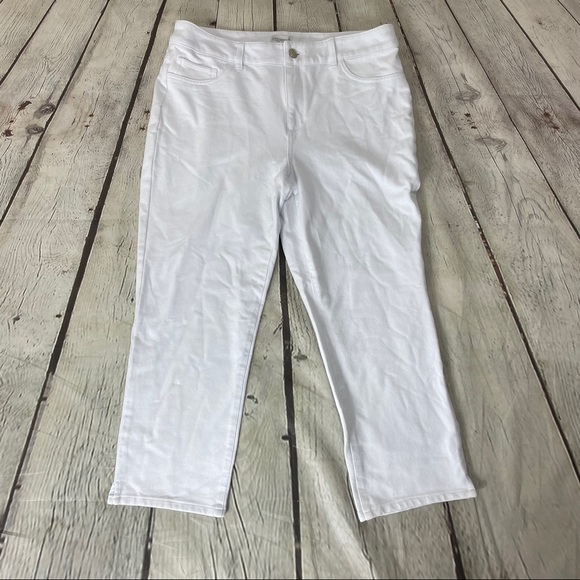 Chico’s Zenergy White Cotton Cropped Pants Size 8 - Picture 1 of 10